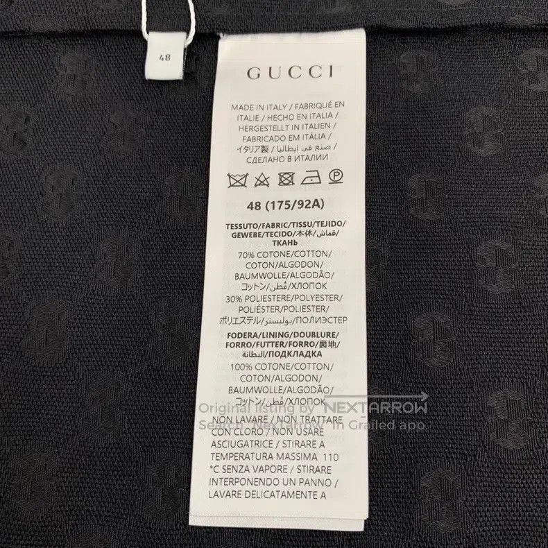 Gucci Gucci Black logo jacquard full-print cotton lapel single-b Size US M / EU 48-50 / 2 - 6 Thumbnail