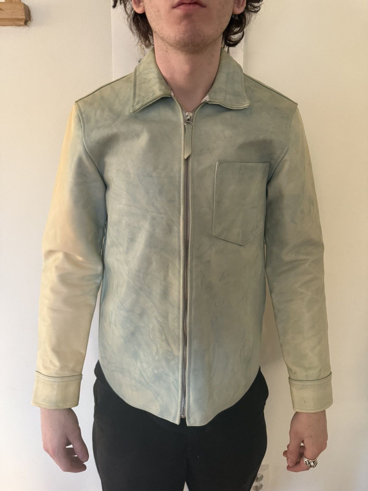 Our Legacy "Worn Out" Zipped Light Blue Leather Jacket *Sample* Size US S / EU 44-46 / 1 - 6 Thumbnail