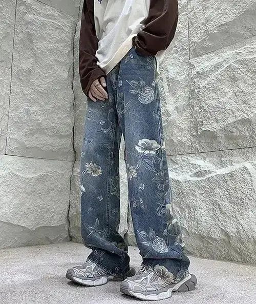 Jean Fashion Floral Printed Jeans Size US 26 / EU 42 - 4 Thumbnail