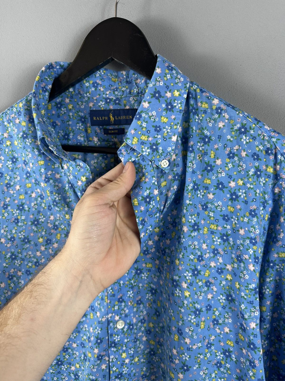 Designer POLO RALPH LAUREN Button Down Shirt Men Large Poplin Floral Size US L / EU 52-54 / 3 - 3 Thumbnail