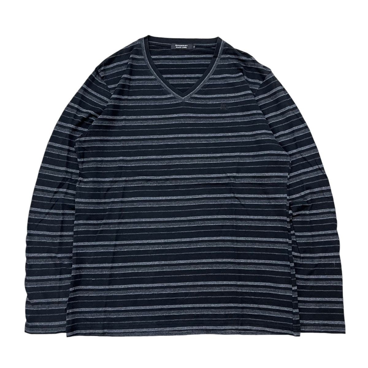 Burberry Burberry Black Label Striped Small Logo Long Tee Size US L / EU 52-54 / 3 - 1 Thumbnail