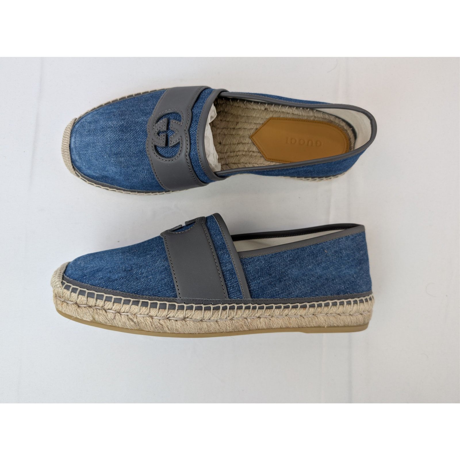 Gucci o1rshd1 espadrilles Tank Denim Softy Loafers Shoe boots Blue Size US 11.5 / EU 44-45 - 1 Thumbnail