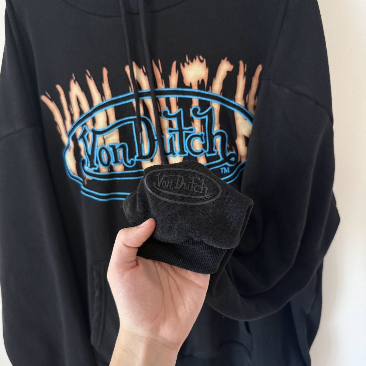 Von Dutch Vtg Von Dutch Embroidered Flame Logo Hoodie Y2K Ed Hardy Size US L / EU 52-54 / 3 - 4 Thumbnail