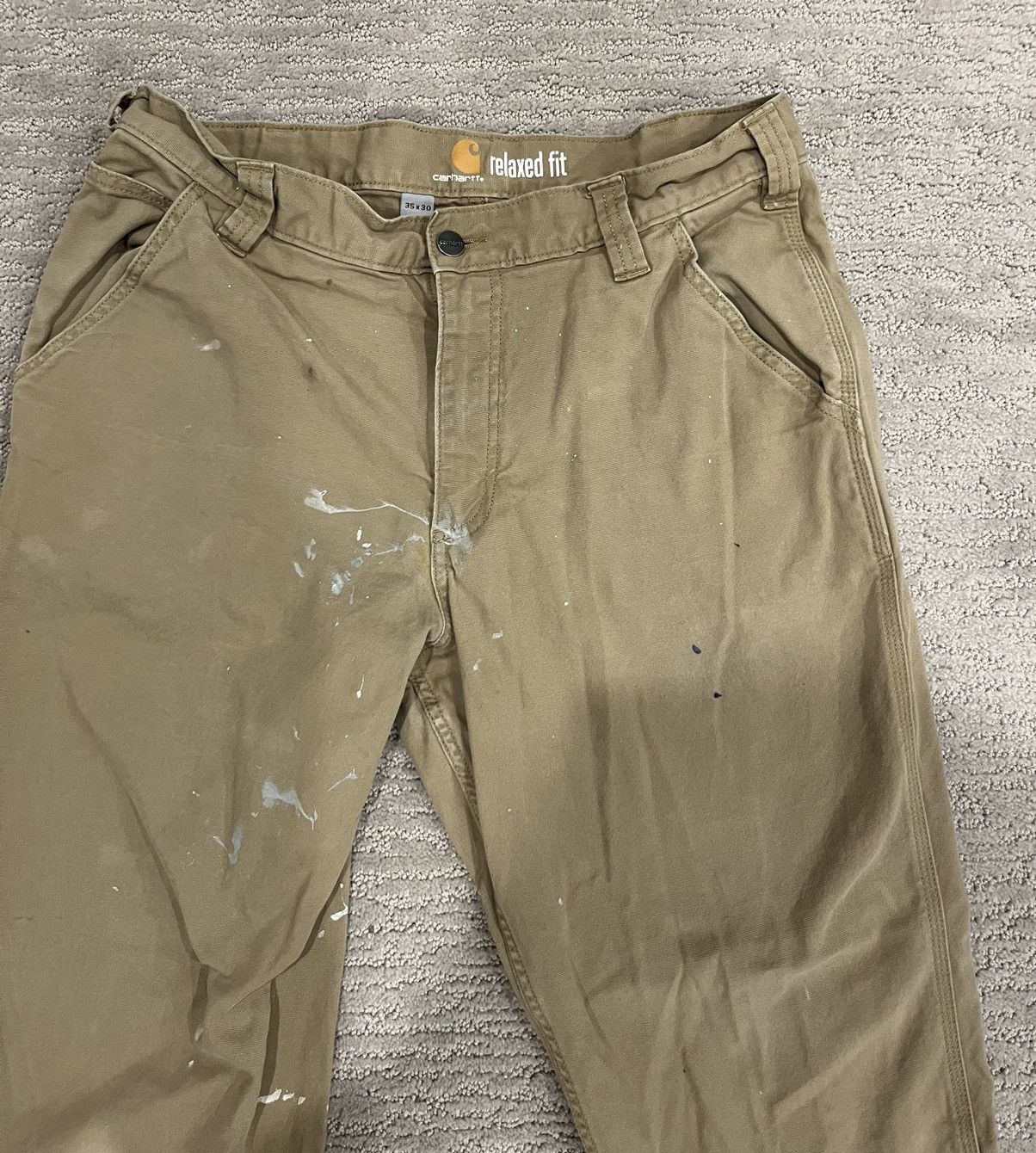 Carhartt × Vintage Vintage Khaki Carhartt Relaxed Fit Work Pants Size US 35 - 4 Thumbnail