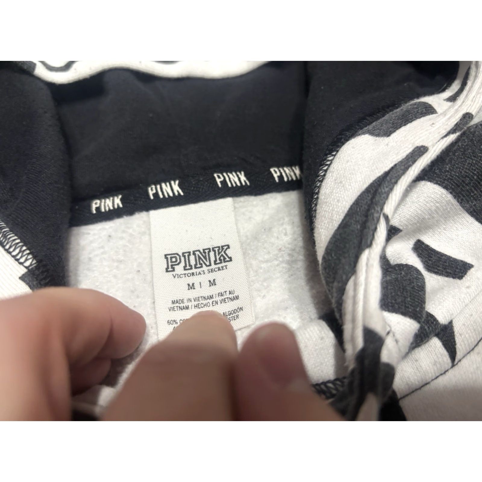 Victoria's Secret PINK Victoria’s Secret Women Full Zip Hooded Hoodie Jacket Multicolor Tie Dye Black White Size M Size M / US 6-8 / IT 42-44 - 2 Thumbnail