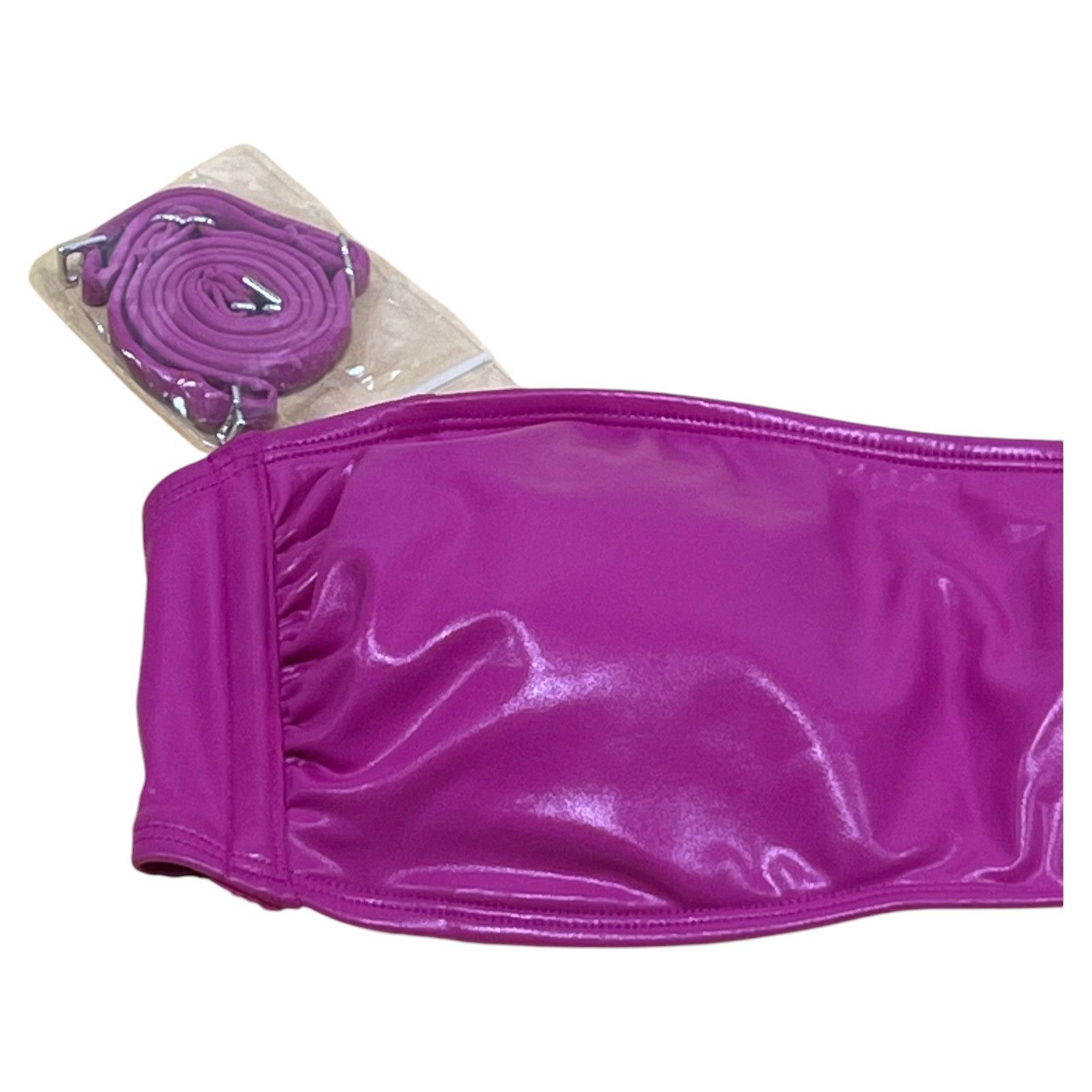 Other Wild Fable - Women's Faux Leather Bandeau Bikini Top - Pink Size ONE SIZE - 16 Thumbnail