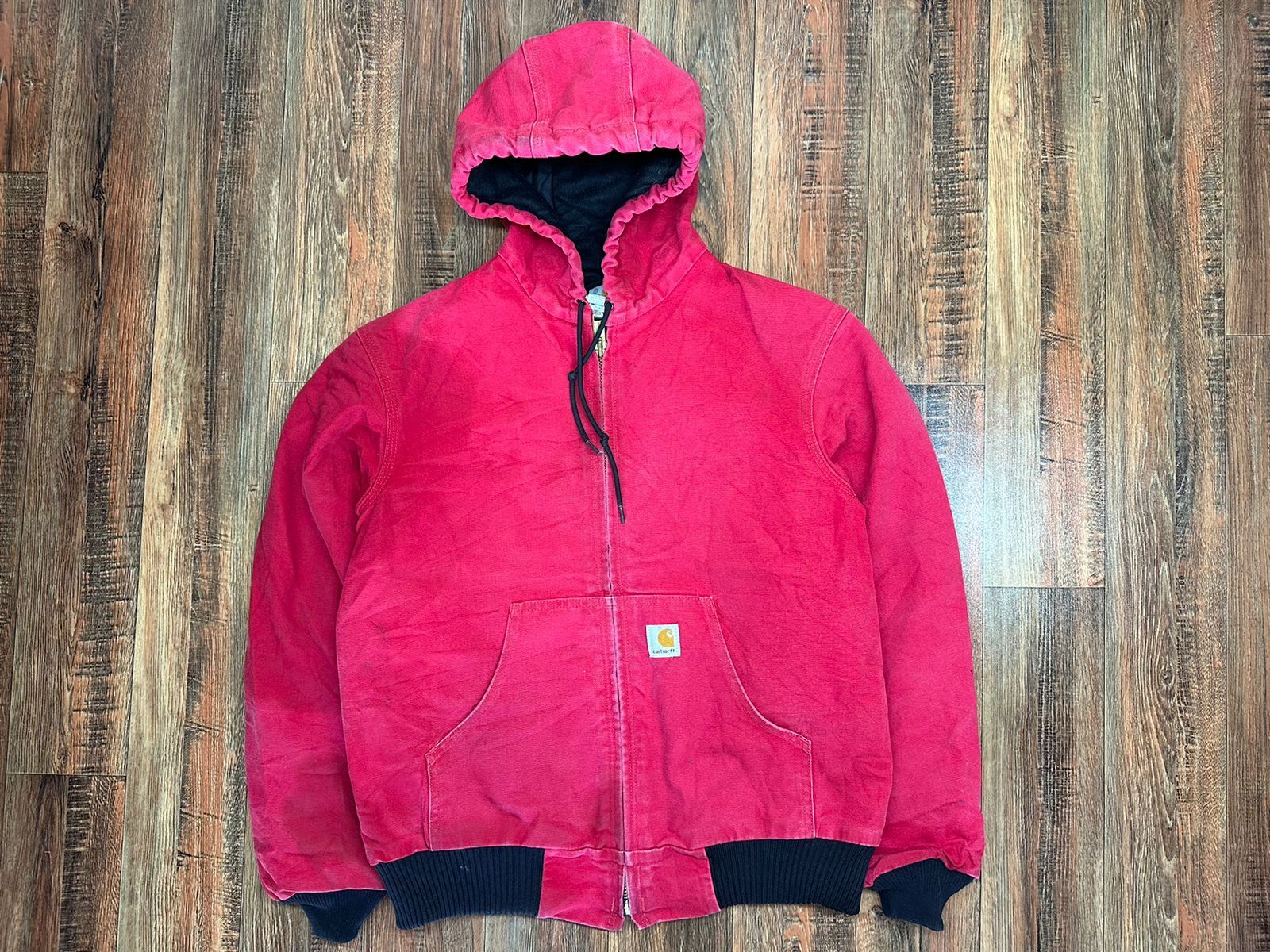 Pre-owned Carhartt X Vintage Carhartt Jacket Carhartt Hooded Jacket In Red