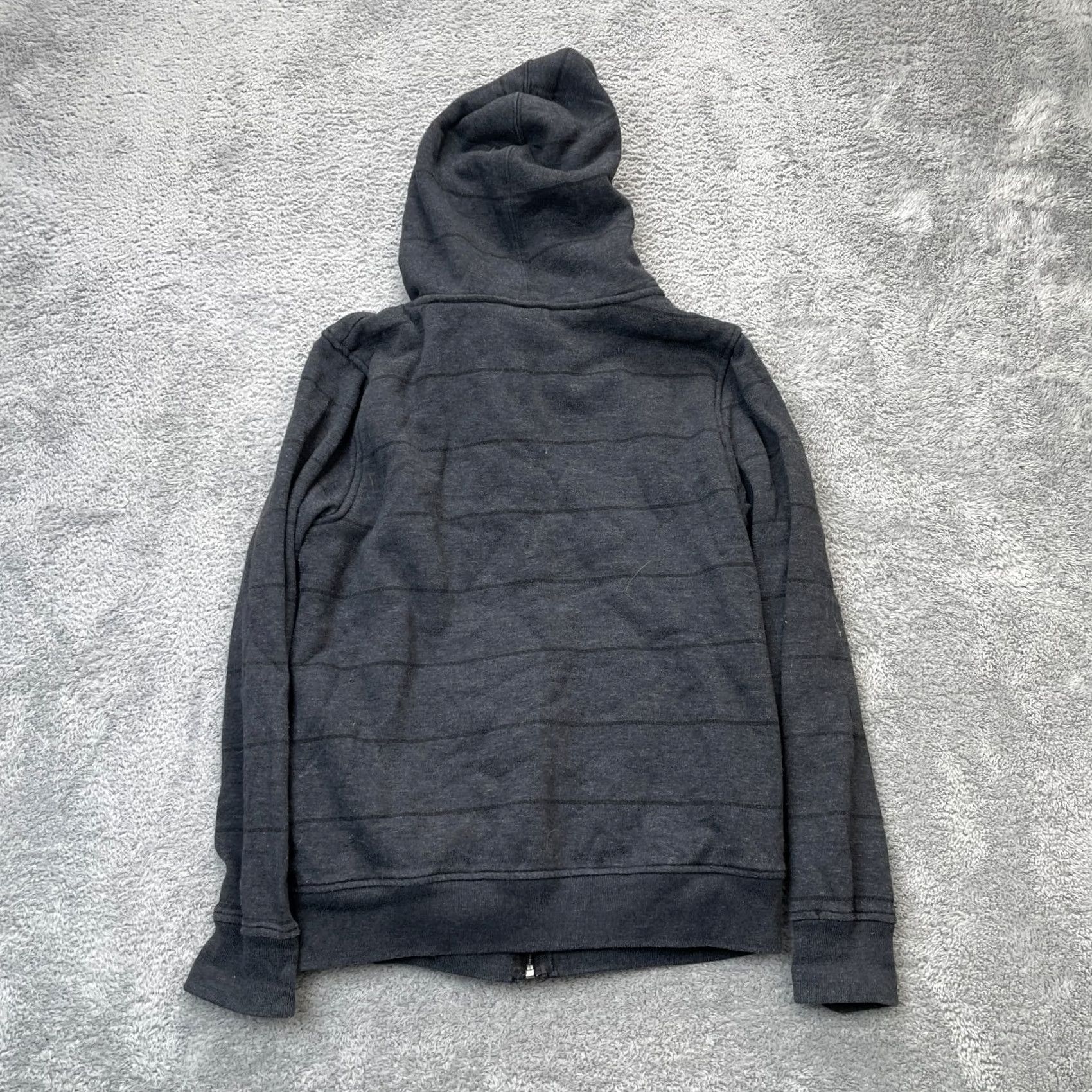 Zoo York VINTAGE Zoo York Hoodie Mens Small Gray Striped Cotton Logo Sherpa Lined Full Zip Casual Size US S / EU 44-46 / 1 - 2 Thumbnail