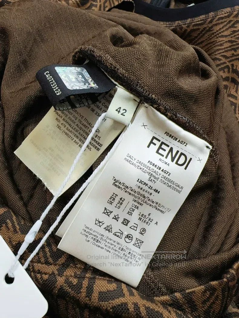 Fendi Fendi Brown all-over print twisted double F monogram long- Size S / US 4 / IT 40 - 5 Thumbnail