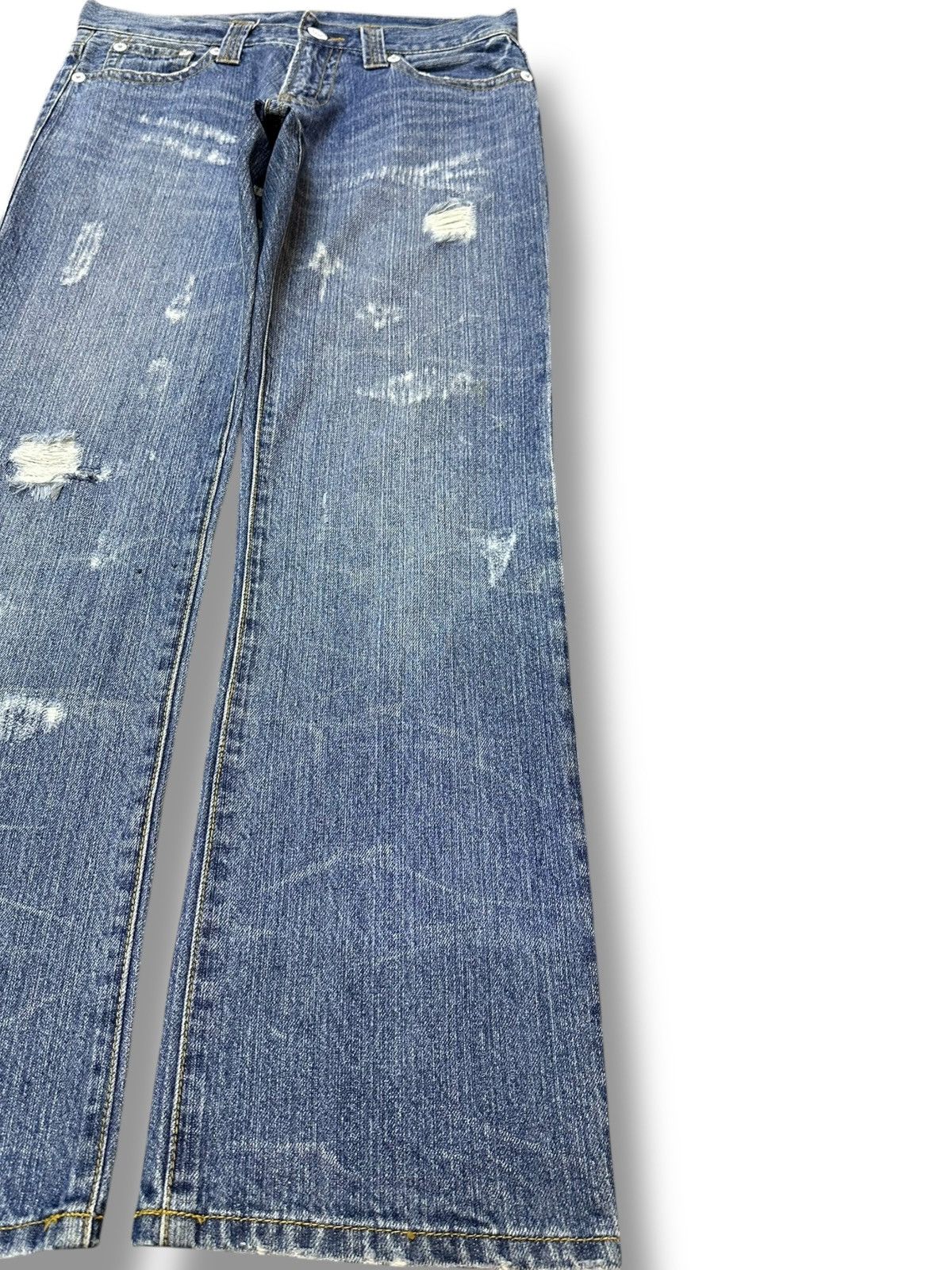 If Six Was Nine Vintage Japanese Printed Faded Grunge Denim Size US 32 / EU 48 - 4 Thumbnail