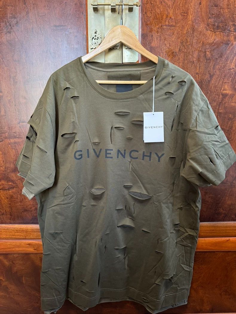 Givenchy Givenchy Men's Distressed Short Sleeve Tee - dmc Size US XXL / EU 58 / 5 - 1 Thumbnail