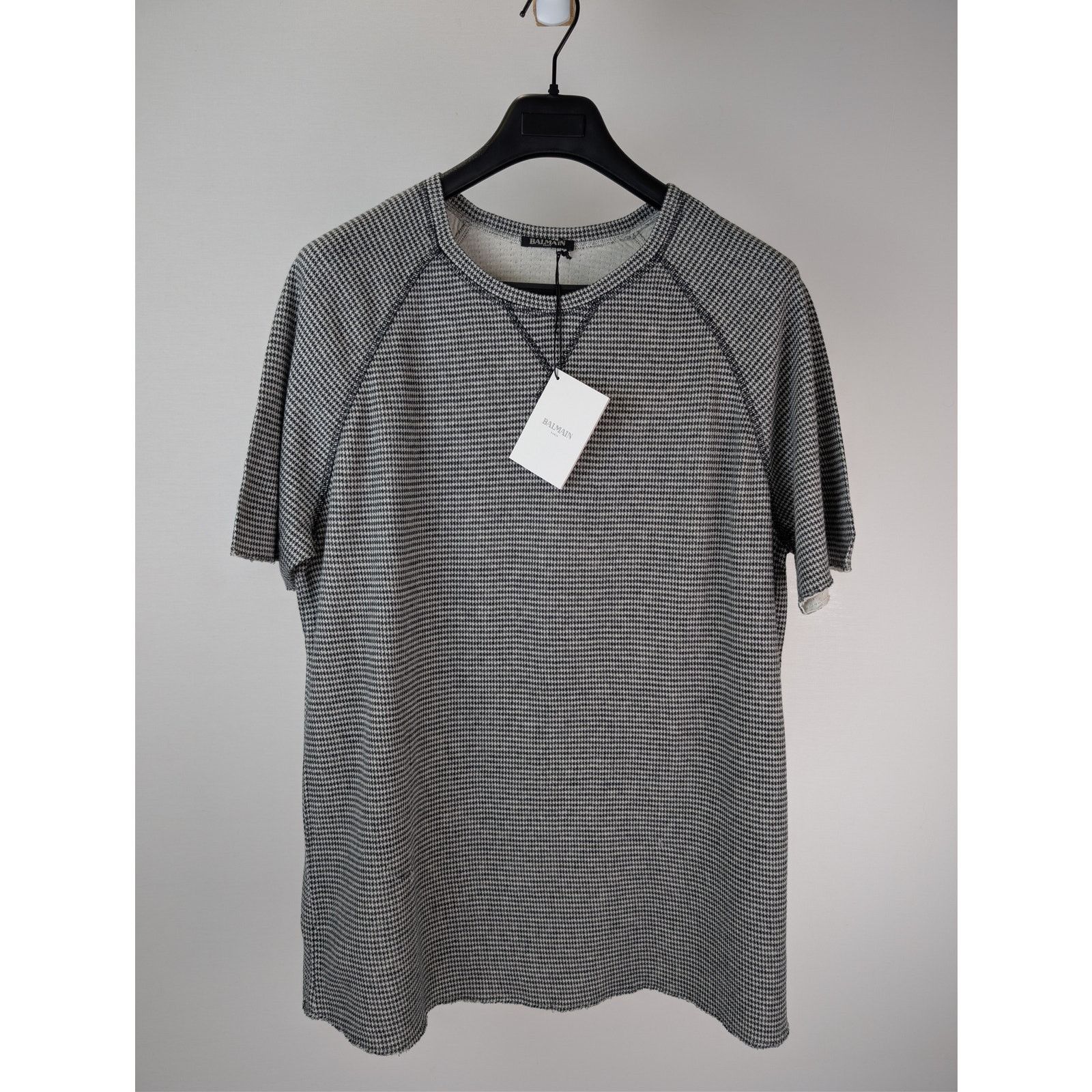 Balmain o1rshd1 Q.3 / Houndstooth Maglia Short Sleeve T-Shirt Grey Size US M / EU 48-50 / 2 - 9 Thumbnail