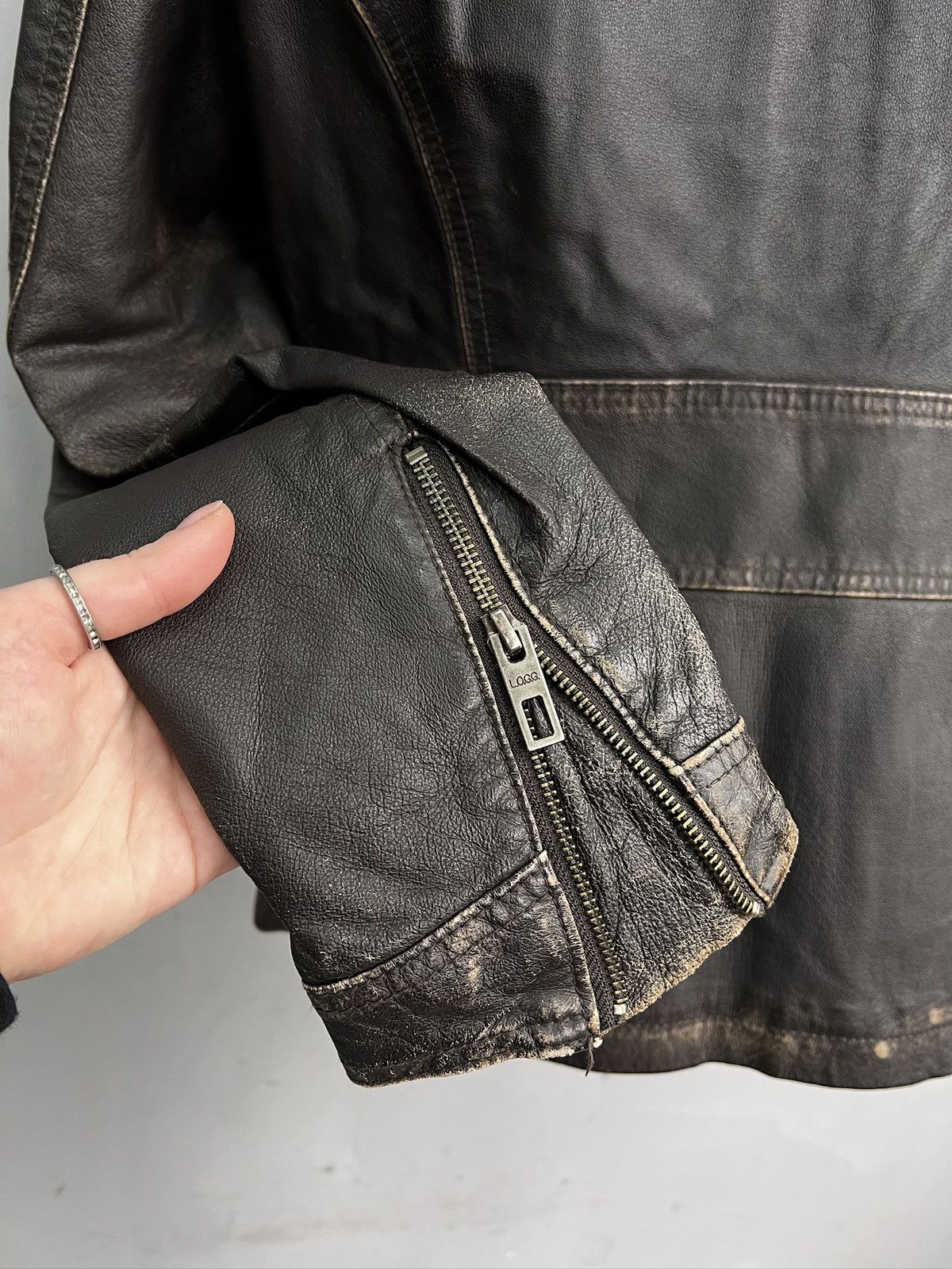14th Addiction Brown washed distressed racing jacket Marlboro style y2k Size US M / EU 48-50 / 2 - 11 Thumbnail