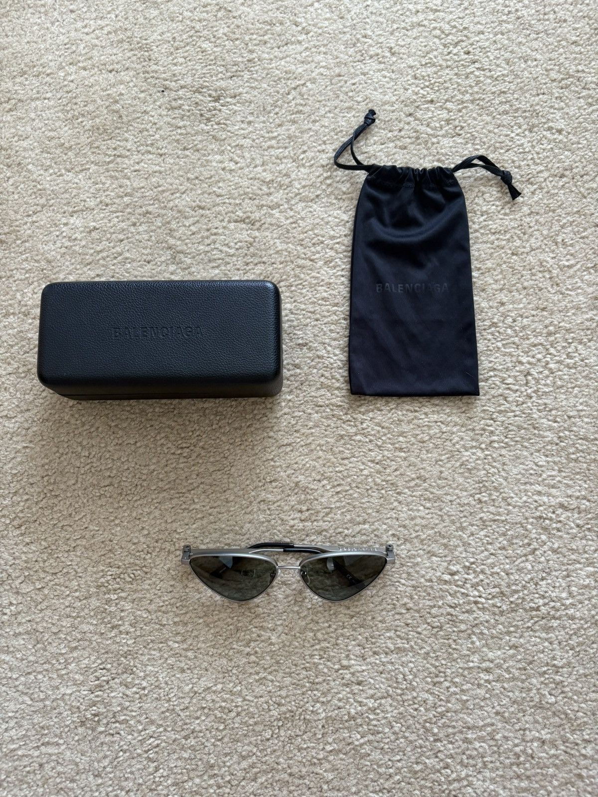 Balenciaga Balenciaga Silver Geometric Sunglasses Size ONE SIZE - 4 Thumbnail