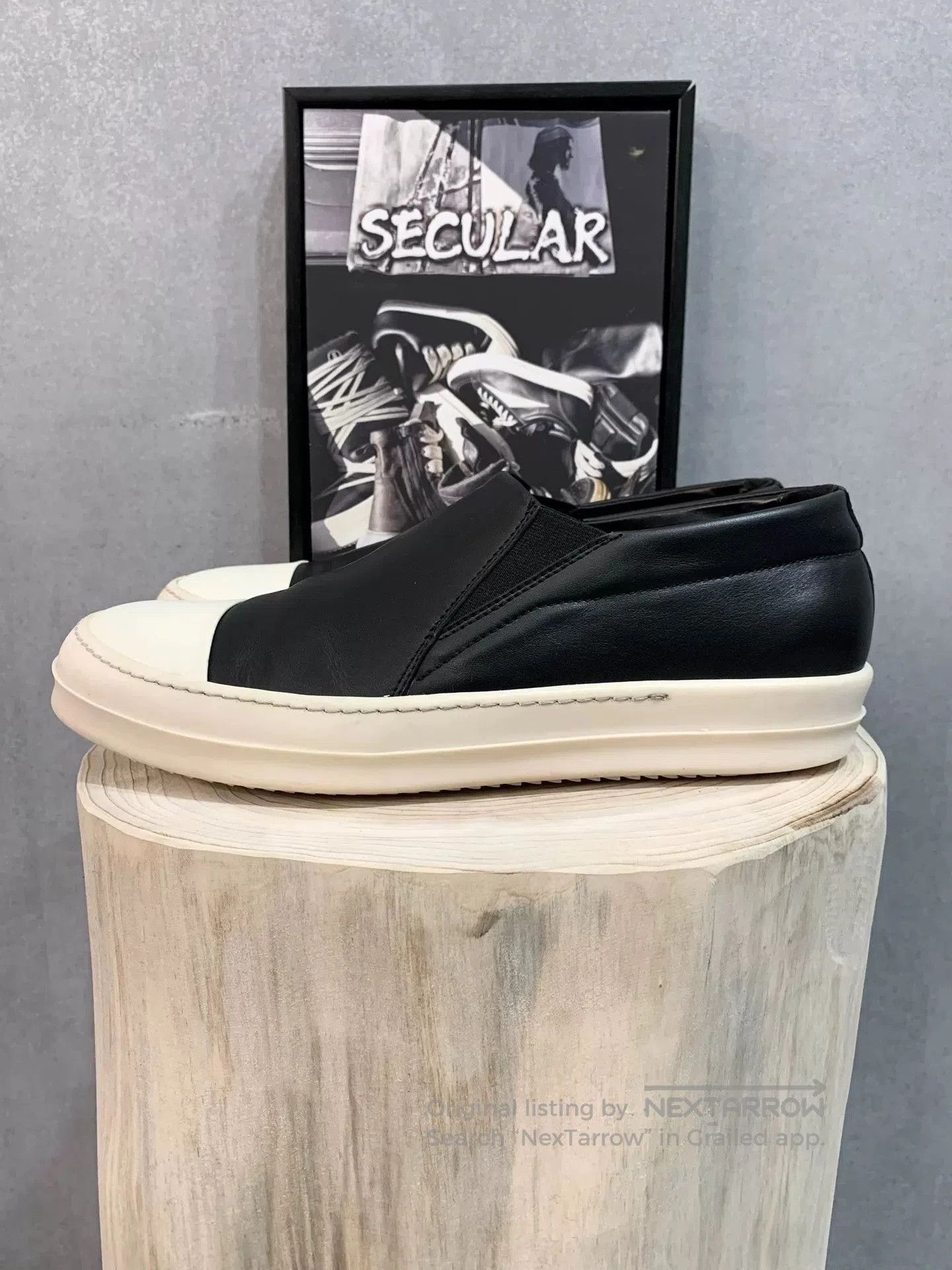 Rick Owens rick owens black leather slip. Size US 10.5 / EU 43-44 - 2 Thumbnail