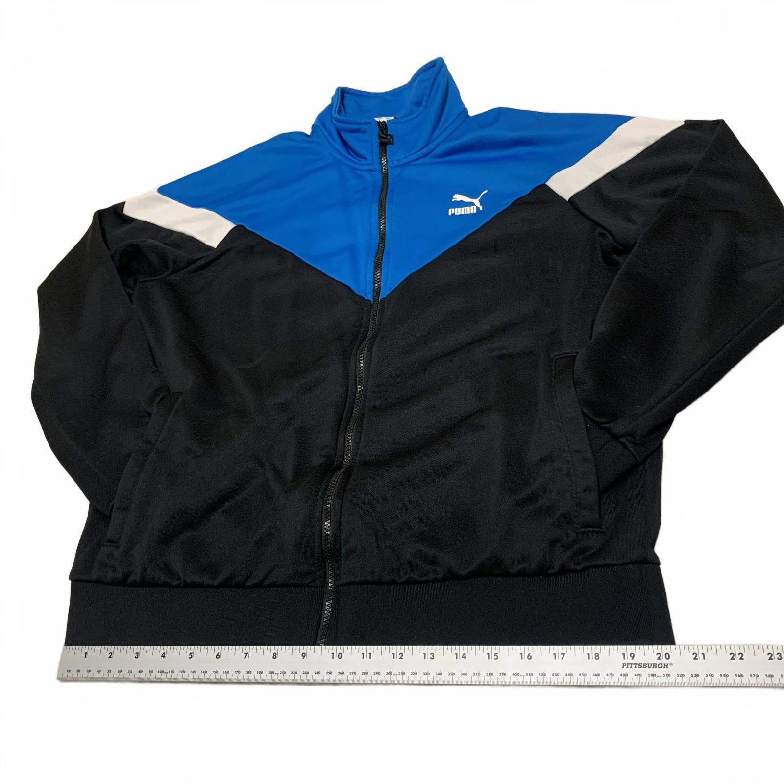 Puma Puma Men's Size L Black Royal Blue Blue Track Jacket Zip Up Size US 34 / EU 50 - 10 Thumbnail