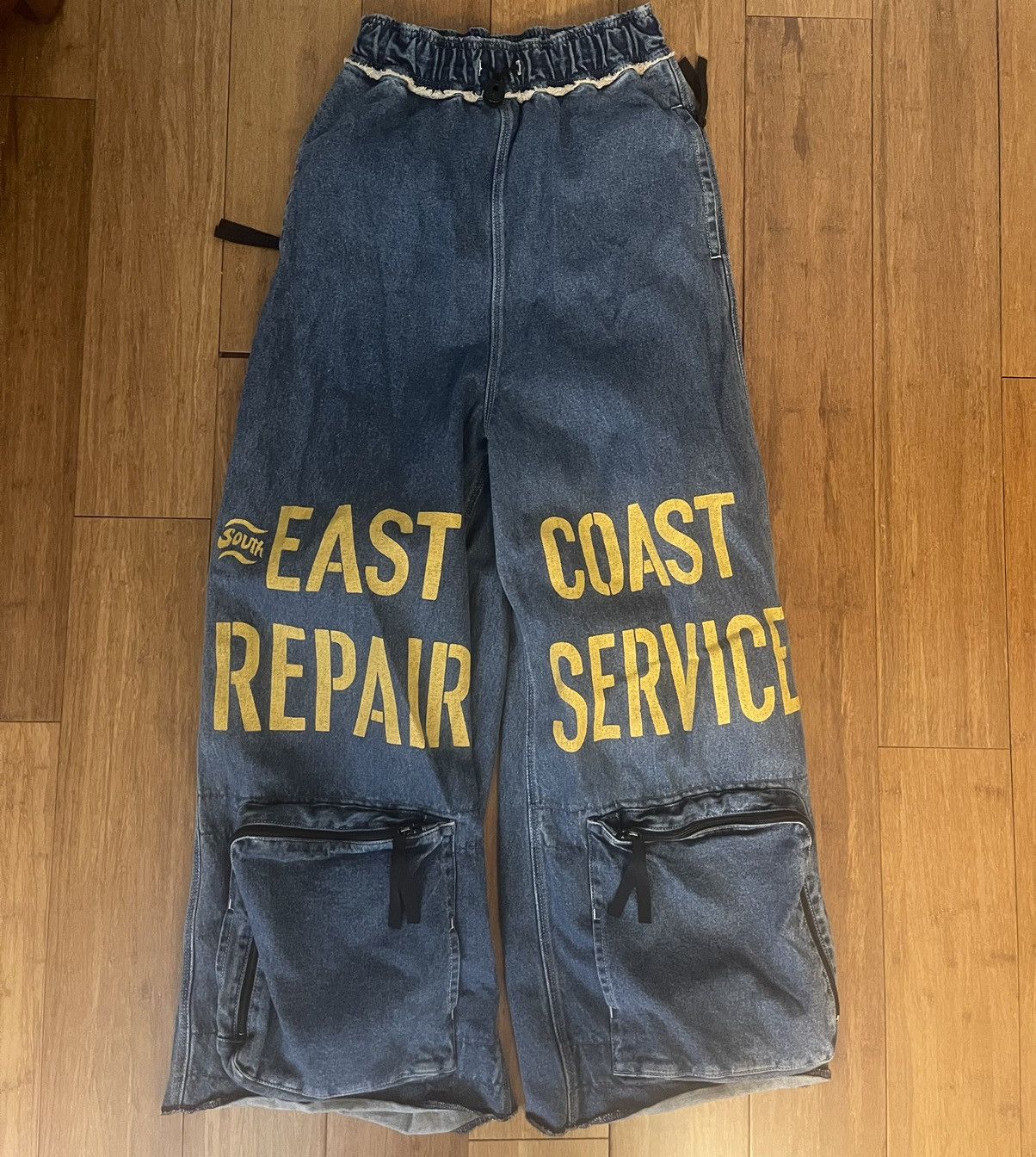 image of Kapital Kountry Kapital 12.5Oz Denim East Repair-Man Track Pants, Men's (Size 30)