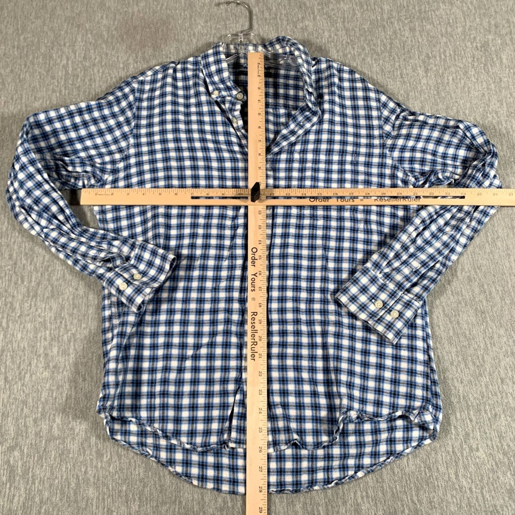 Banana Republic VINTAGE? No. Banana Republic Shirt Mens Medium Blue Check Linen Long Sleeve Button Down Size US M / EU 48-50 / 2 - 6 Thumbnail
