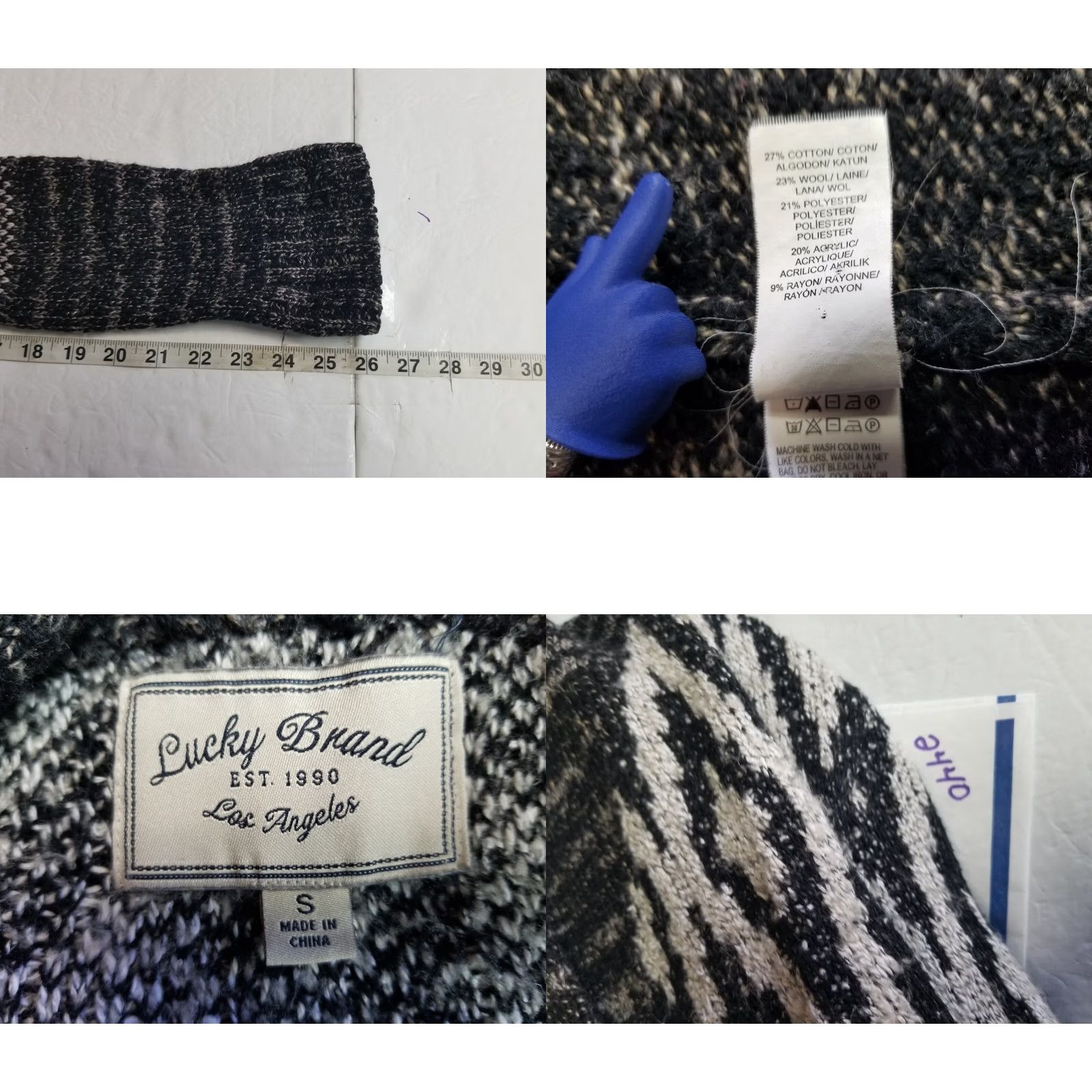 Lucky Brand Lucky Brand Womens Cardigan Sweater Southwest Design Grey Size Small Size S / US 4 / IT 40 - 8 Thumbnail