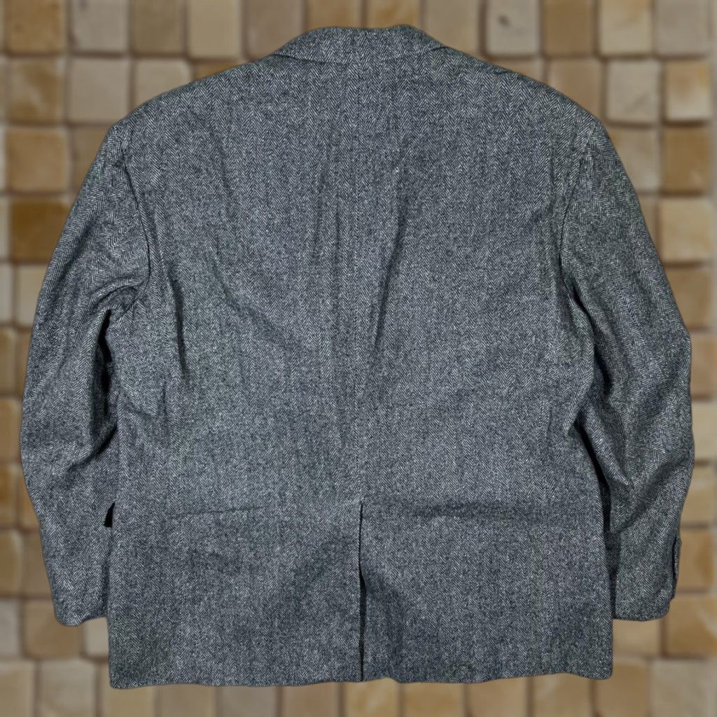 Camel Vintage Gianfranco Ruffini Grey Herringbone Tweed Camel Hair Blend Blazer S-44 Mens Blazer Size 42R - 1 Thumbnail