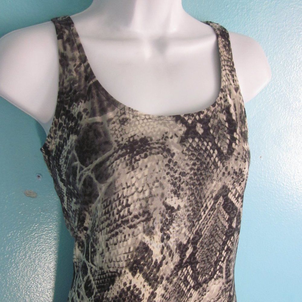 Vintage Linda Segal Vintage Tanktop Snakeskin Pattern Stretch Tank S Size XS / US 0-2 / IT 36-38 - 2 Thumbnail