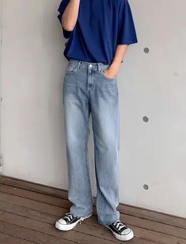 Japanese Brand Sayaka x Yuka Washed straight trend loose casual jeans Size US 32 / EU 48 - 3 Thumbnail