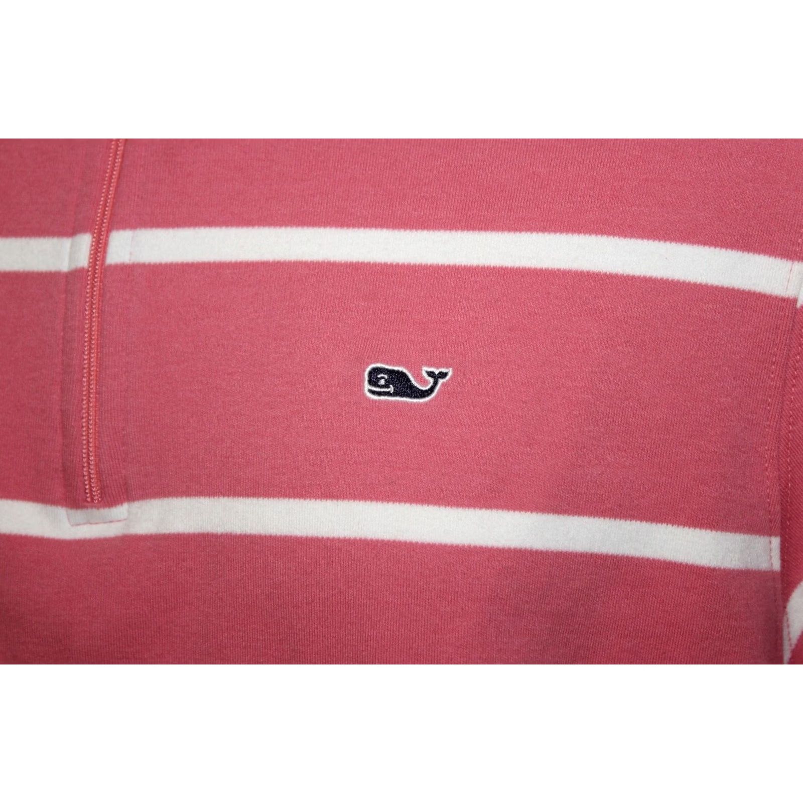 Vineyard Vines Vineyard Vines 1/4 Zip Pullover Sweater Pink Striped Cotton M Men Size US M / EU 48-50 / 2 - 5 Thumbnail