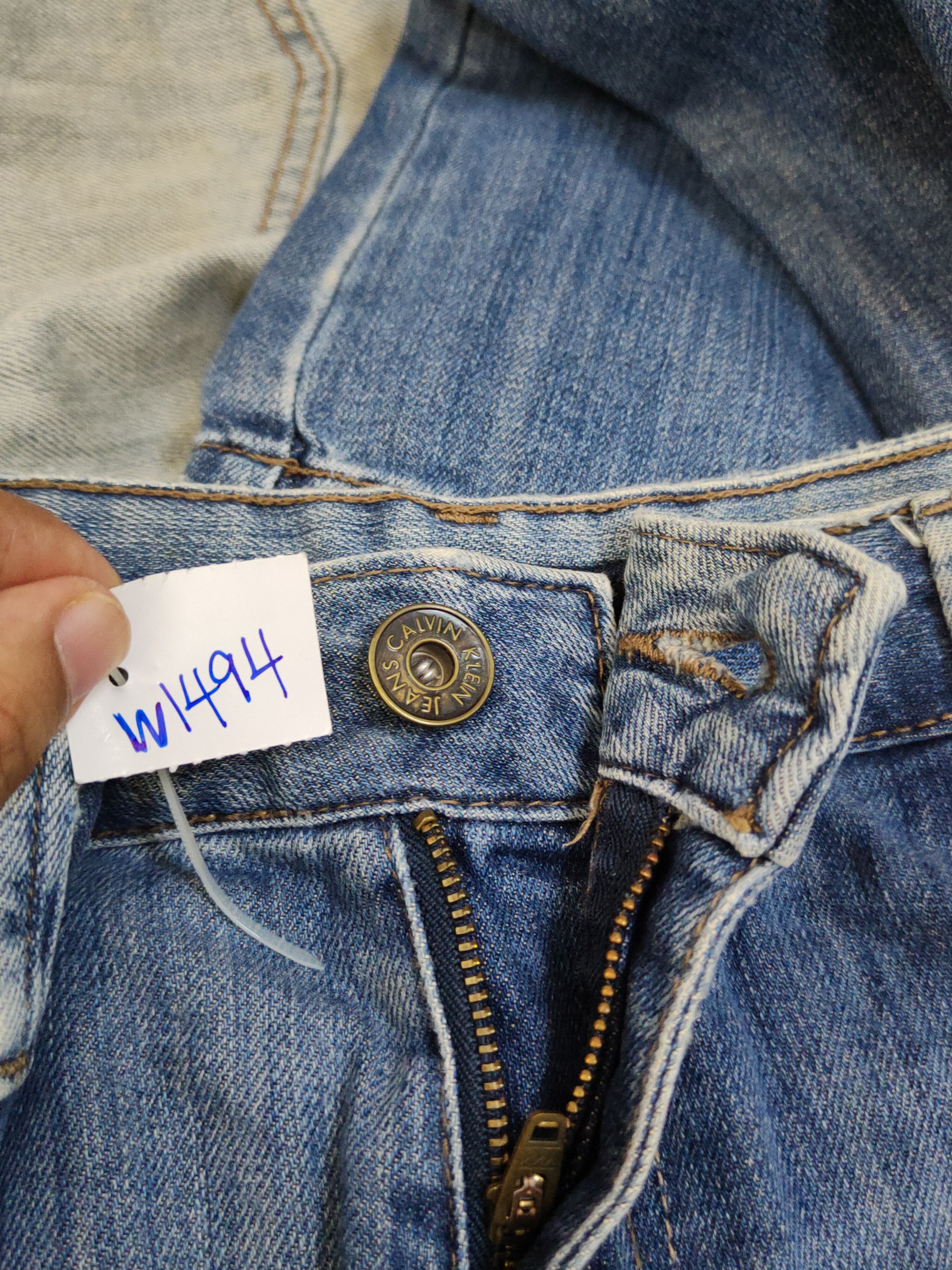 Calvin Klein Calvin Klein Blue Distressed Ripped Jeans #W1494 Size 36" / US 14 / IT 50 - 19 Thumbnail