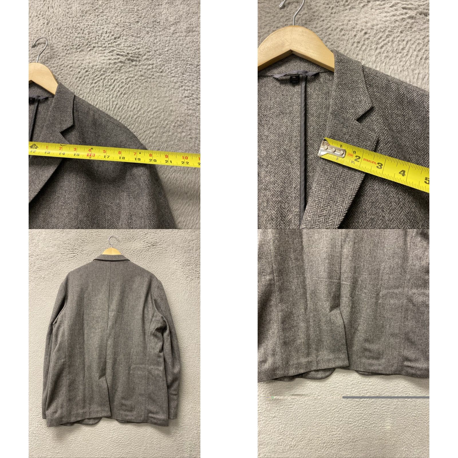 Muji MUJI Jacket Mens XL Gray Herringbone Two Button Sport Coat Light Size US XL / EU 56 / 4 - 8 Thumbnail
