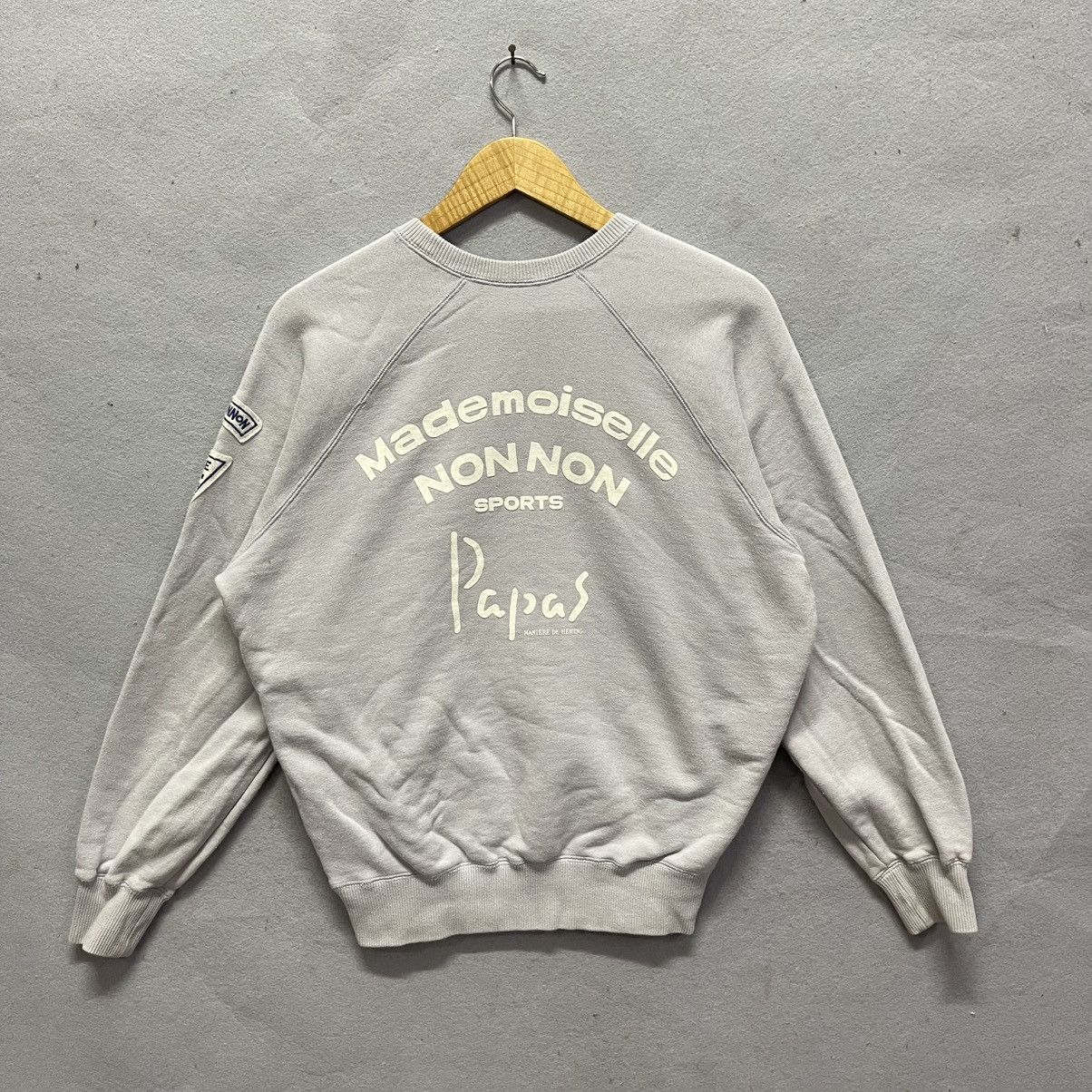 Mademoiselle Non Non Vintage 1990s Mademoiselle Non Non by Papas Sweatshirt Gray Size M / US 6-8 / IT 42-44 - 1 Thumbnail