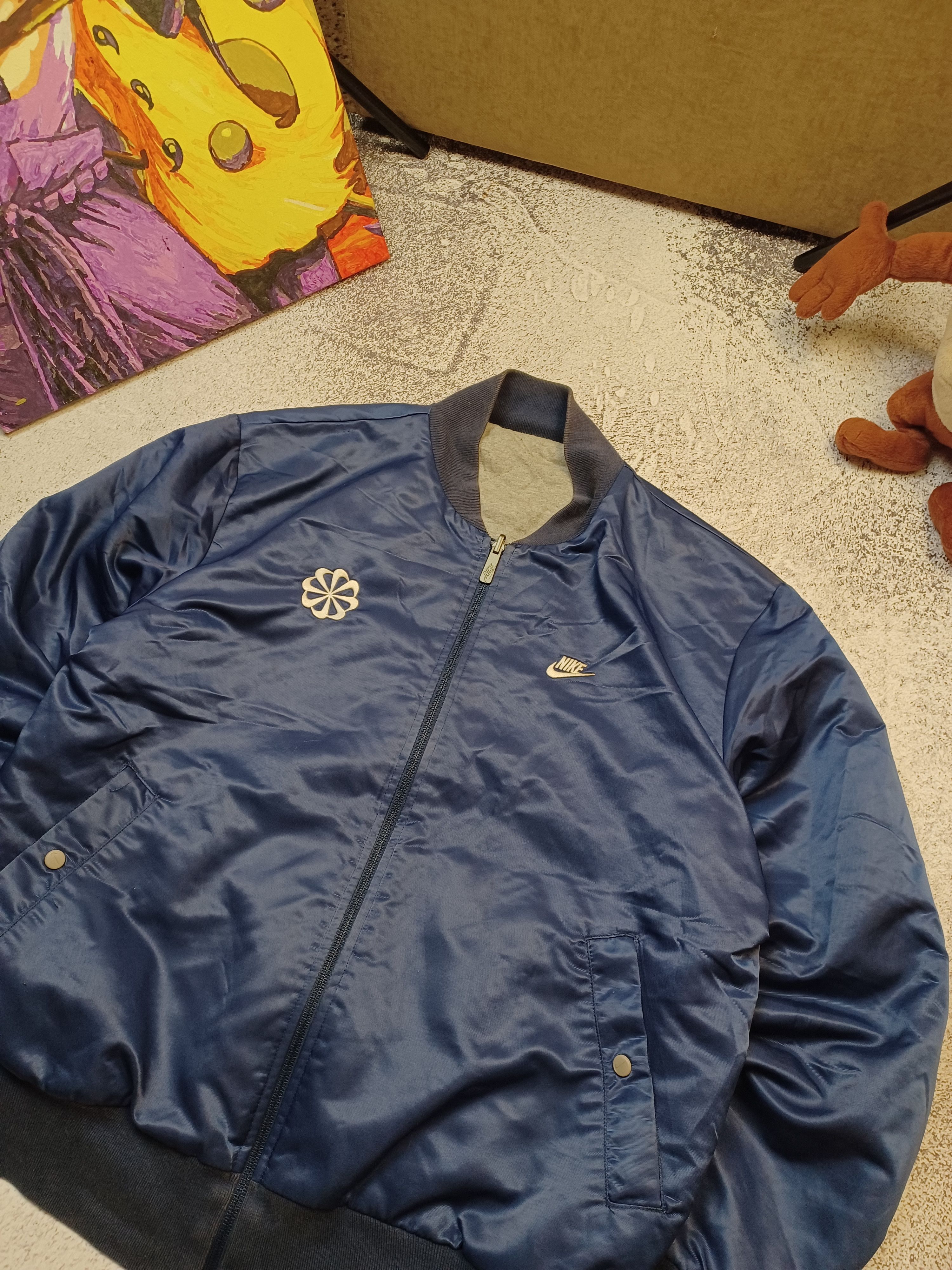 Nike × Vintage 00s Nike Retro Logo Reversible Vintage Y2K Oversized Bomber Size US M / EU 48-50 / 2 - 4 Thumbnail