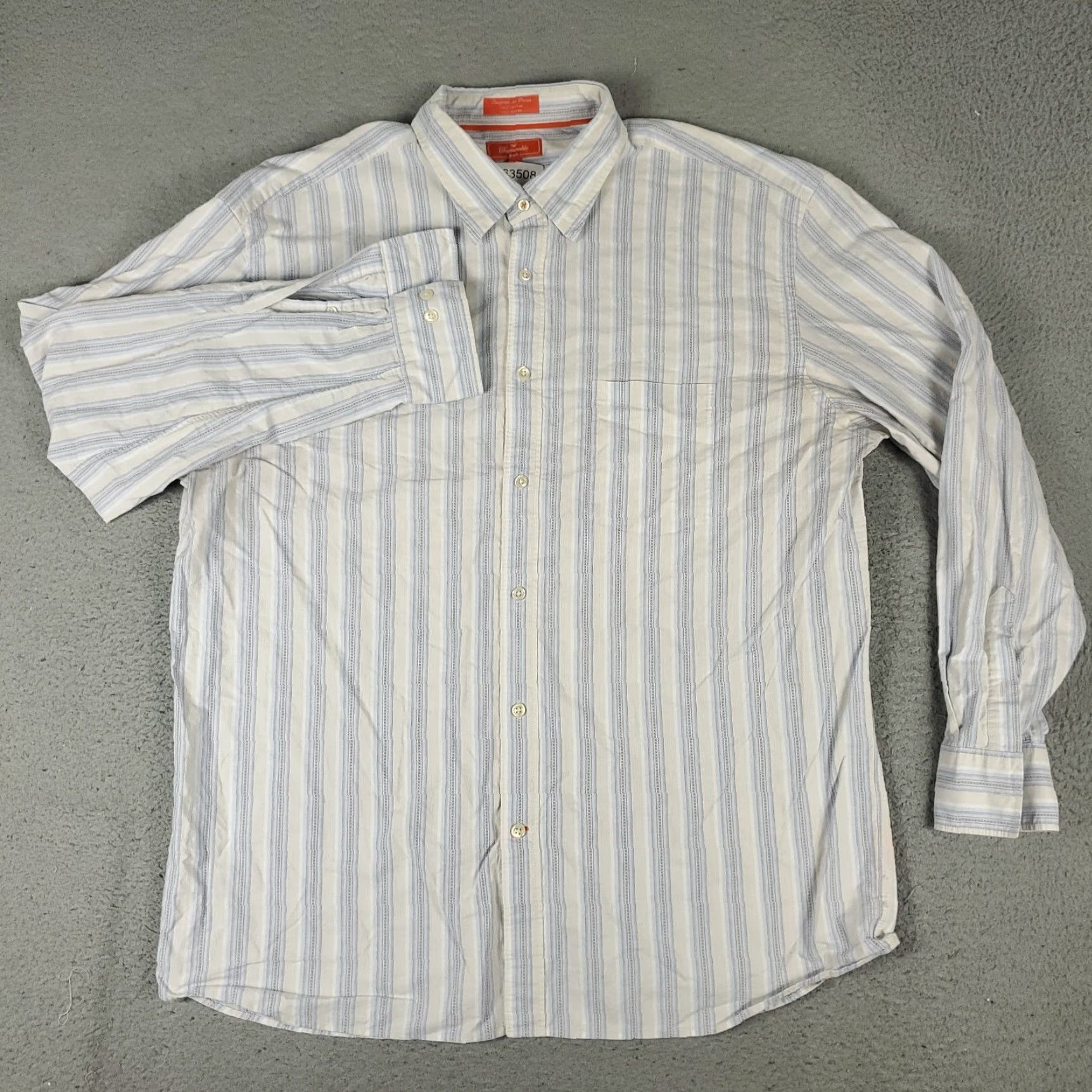Faconnable Façonnable Button-Up Shirt Mens XL Blue Striped Casual Long Sleeve Classic Preppy Size US XL / EU 56 / 4 - 2 Thumbnail