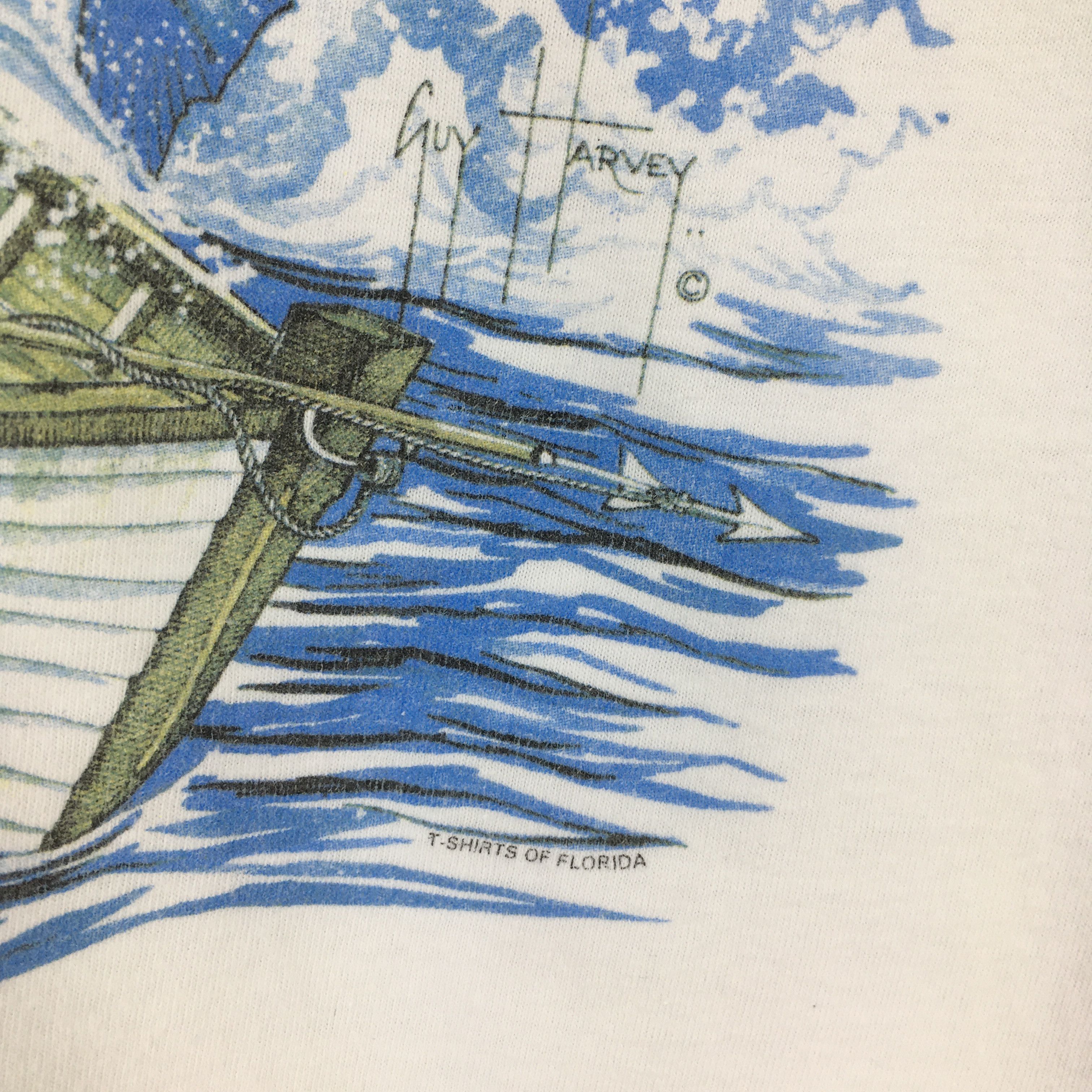 Guy Harvey Vintage 90s Guy Harvey Fishing White Tshirt Large Size US L / EU 52-54 / 3 - 4 Thumbnail
