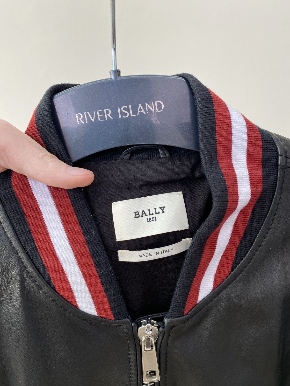 Bally Bally Men’s Black Leather Bomber Jacket Full Zip Size US M / EU 48-50 / 2 - 7 Thumbnail