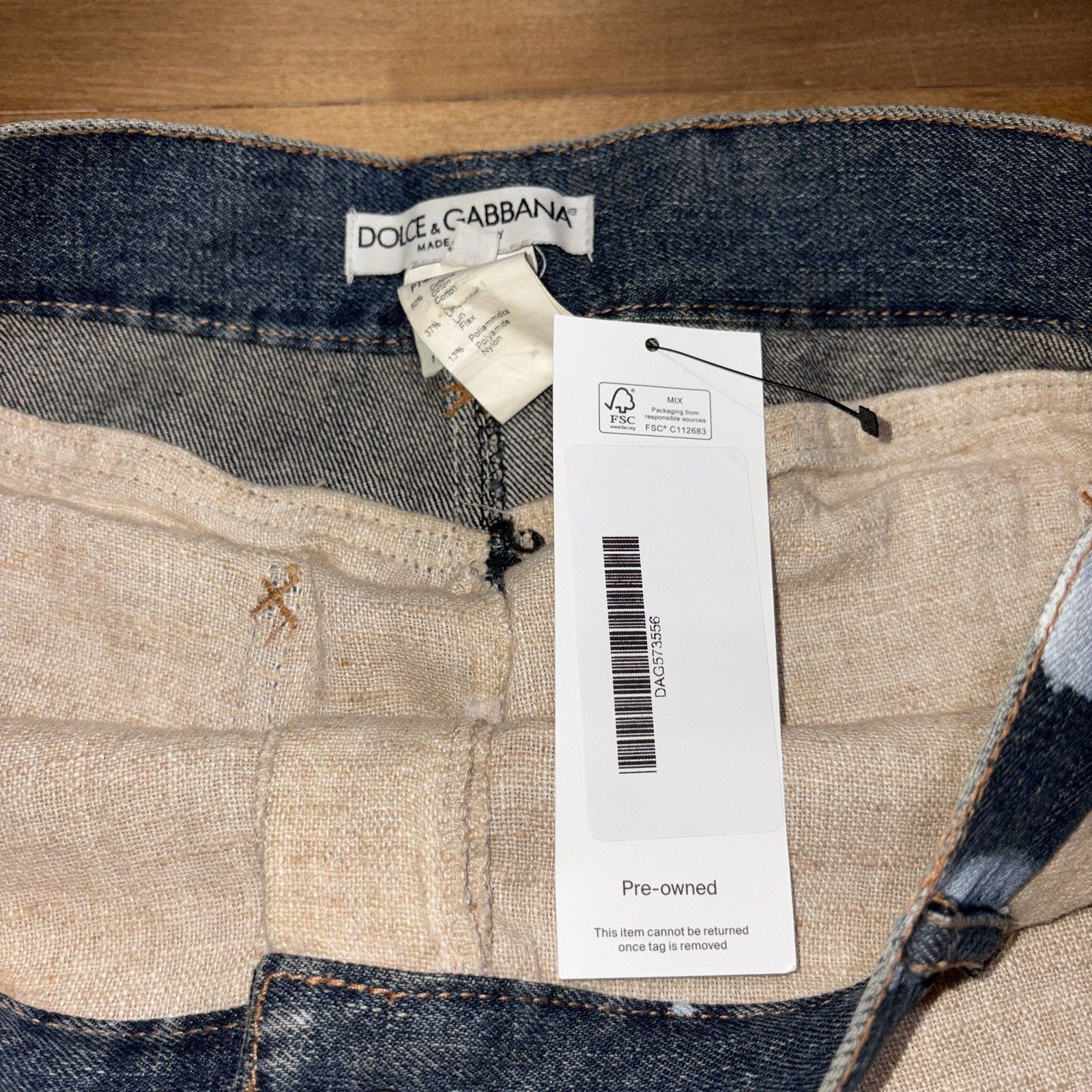 Dolce & Gabbana Vintage Dolce & Gabbana Archive Pant Pants mixt linen denim Size 28" / US 6 / IT 42 - 6 Thumbnail