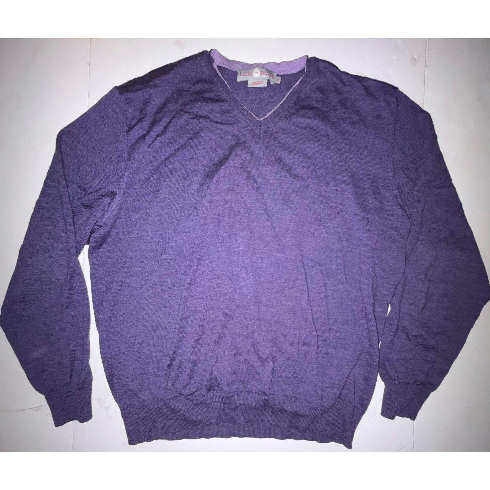 Other Luigi baldo mens crewneck cashmere wool Italy purple xl Size US XL / EU 56 / 4 - 1 Thumbnail