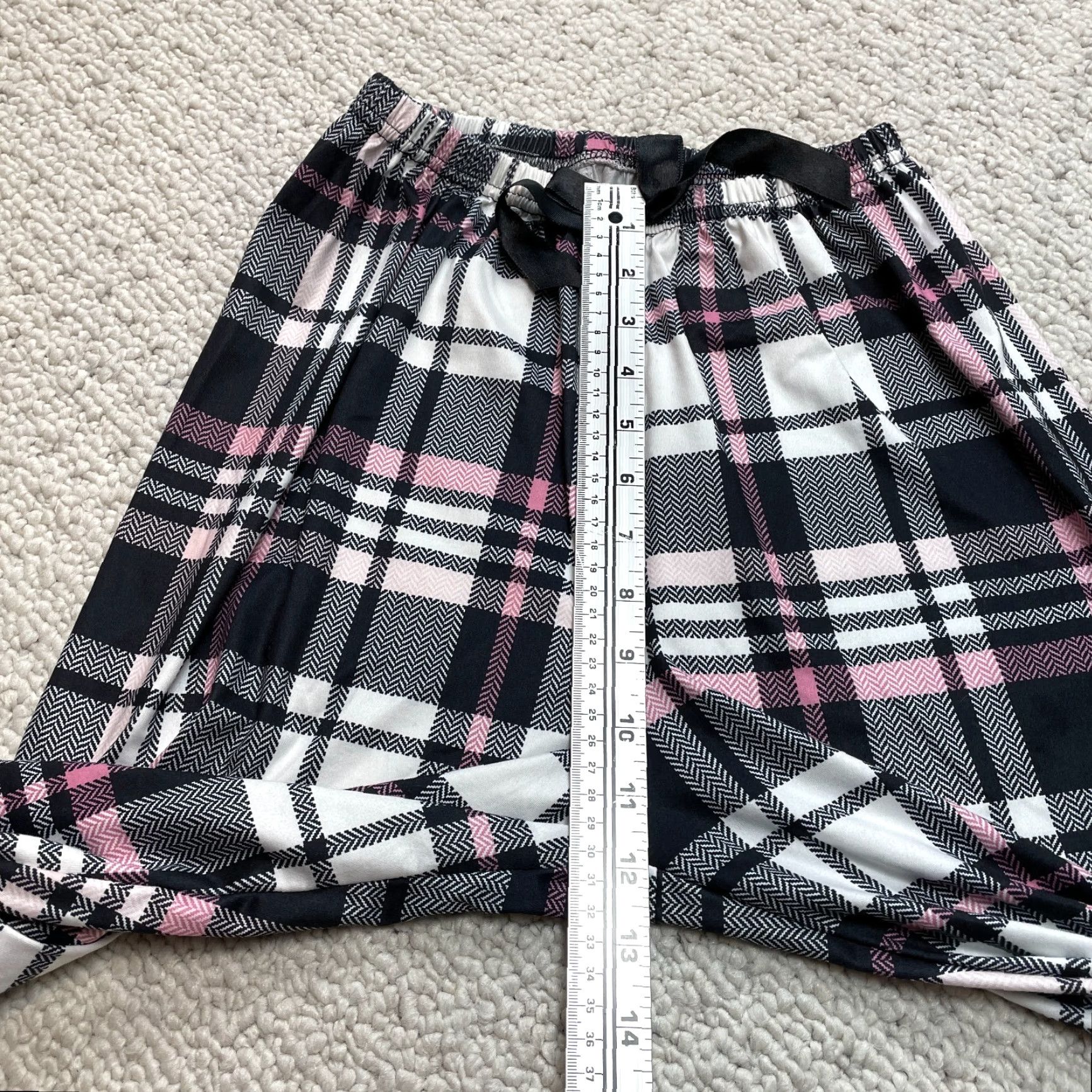 Pinko Unbranded Plaid Pajama Pants Womens Small White Gray Pink Soft Polyester 22x28 S Multicolor Size 28" / US 6 / IT 42 - 4 Thumbnail