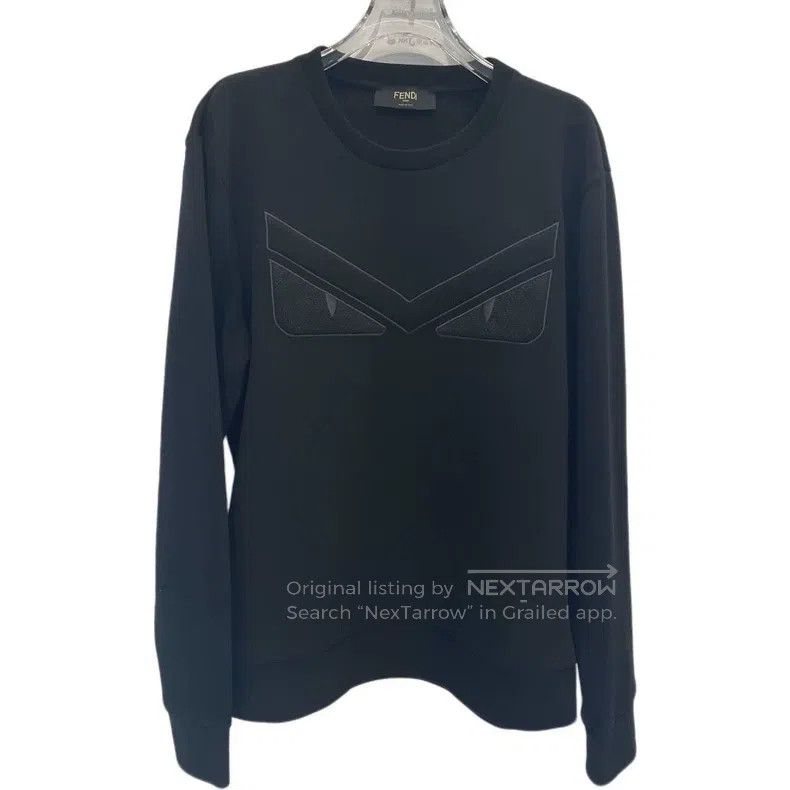 Fendi Fendi Black Little Monster Eye Embroidered Cotton Long Sle Size US L / EU 52-54 / 3 - 1 Thumbnail