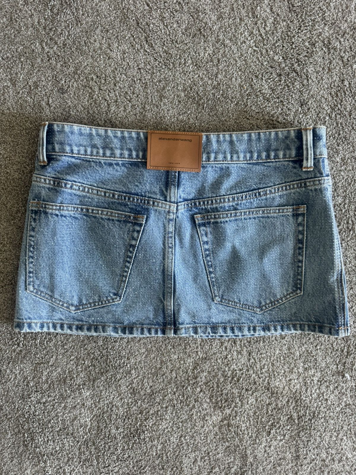 Alexander Wang Alexander Wang Crystal Denim Mini Skirt 28 Clear Hotfix Size 28" / US 6 / IT 42 - 11 Thumbnail
