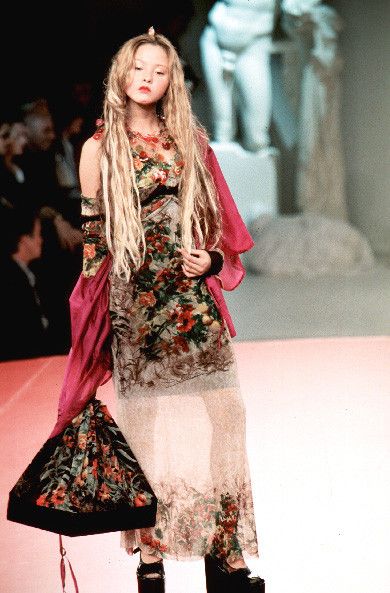 Jean Paul Gaultier - S/S99 Floral Semi Sheer Maxi Skirt