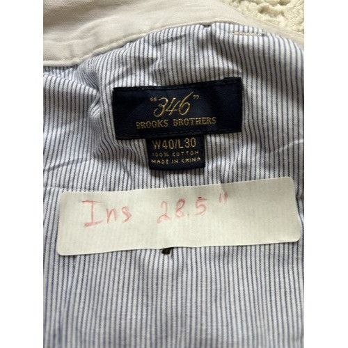 Brooks Brothers SPRING/SUMMER Brooks Brothers 346 Cream White Mens Beige Sol Size US 40 / EU 56 - 13 Thumbnail