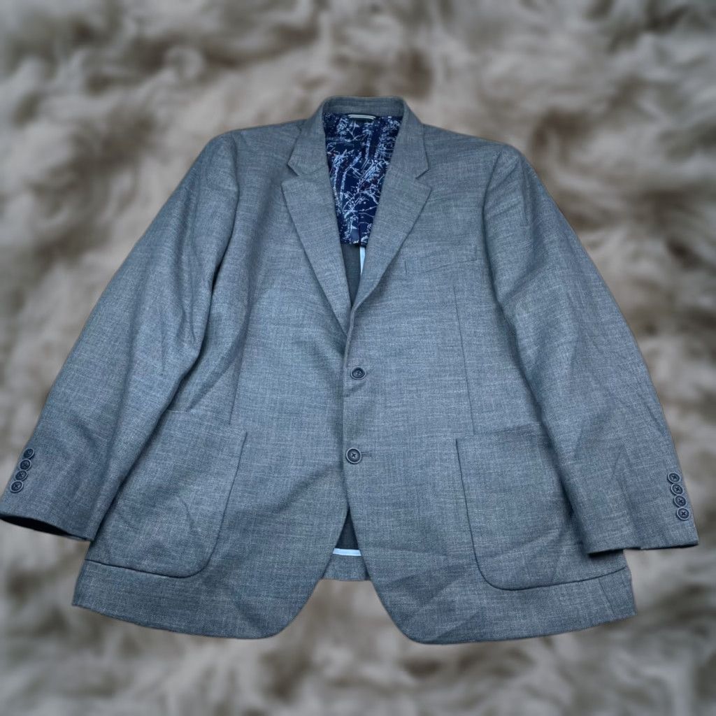 Nautica Nautica Men's Blazer Gray 46R 2-Button Linen Blend Solid Jacket Coat Regular Fit Mens Size 46R - 1 Thumbnail