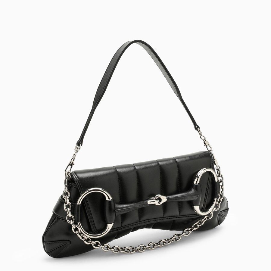 Gucci o1d2blof0824 Size: OS / Horsebit Chain Medium Bag in Black Size ONE SIZE - 5 Thumbnail