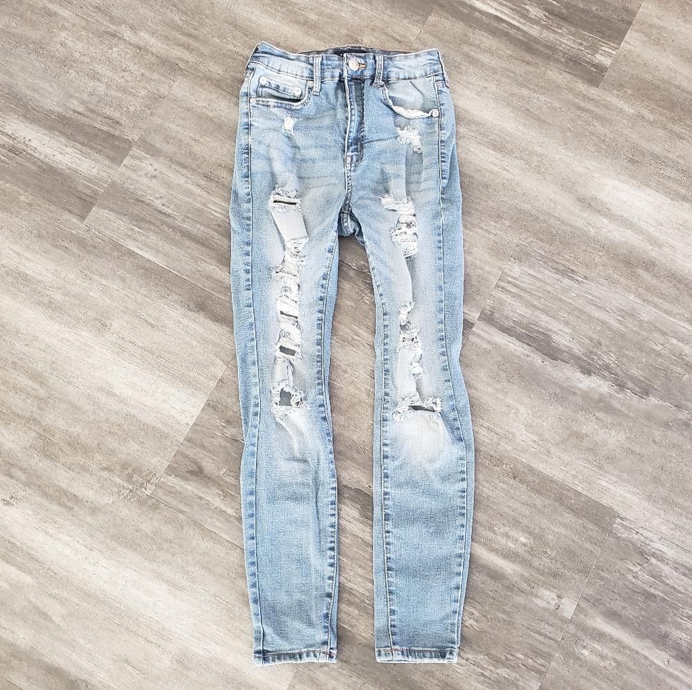 Aeropostale Denim Distressed Super High Aeropostale Skinny Jean Size 30" / US 8 / IT 44 - 1 Thumbnail