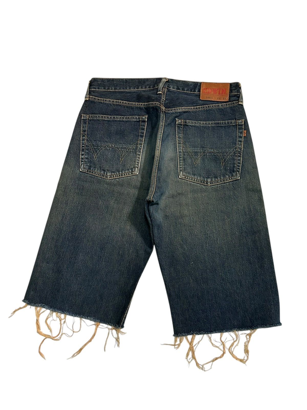 Japanese Brand × Kapital × Vintage Edwin Selvedge Rusty Distressed Short Denim jeans Size US 33 - 8 Thumbnail