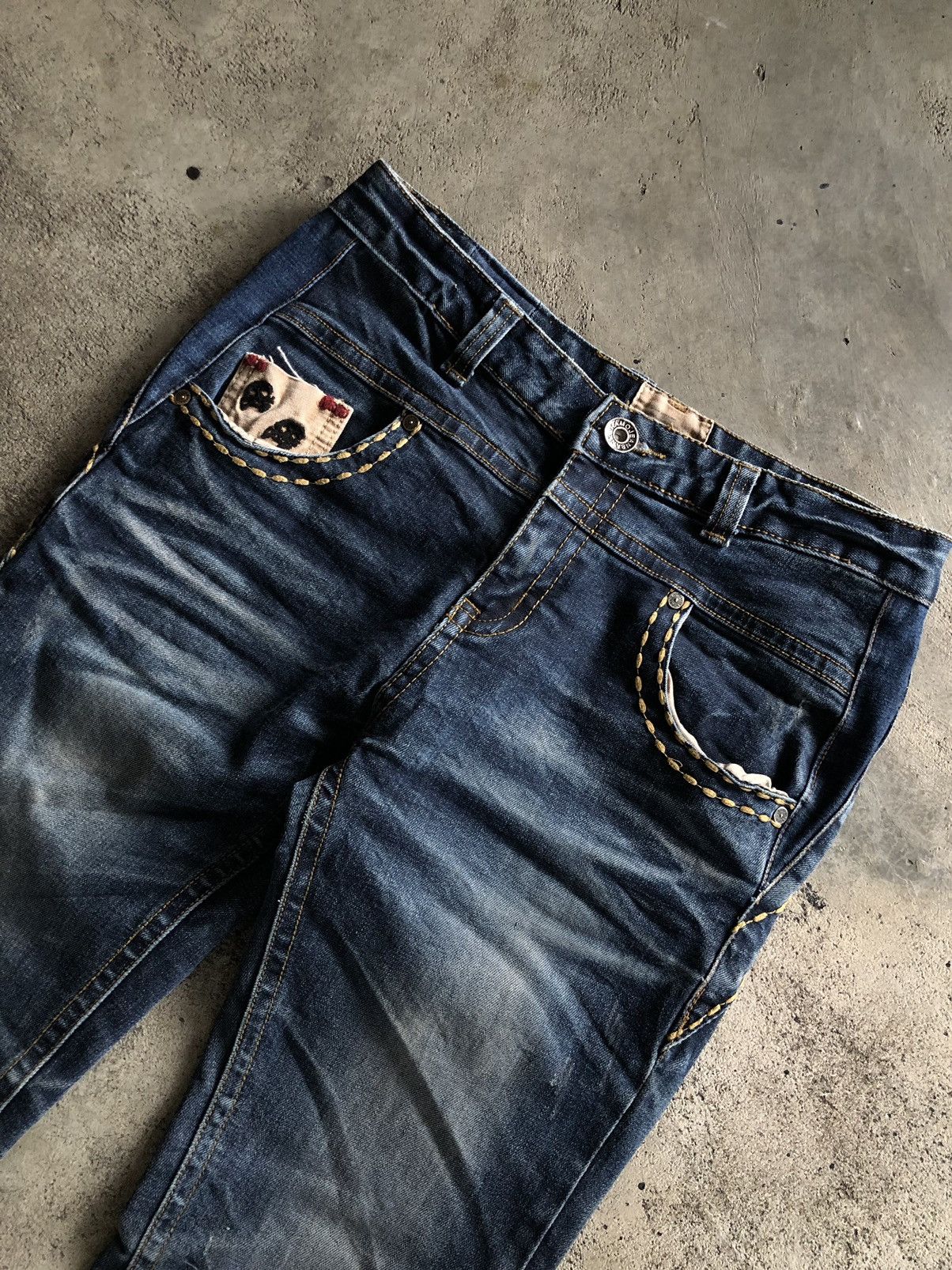 If Six Was Nine × Japanese Brand JAPANESE STYLE HAMO SKULL ROCK & ROLL JEANS Size US 30 / EU 46 - 10 Thumbnail