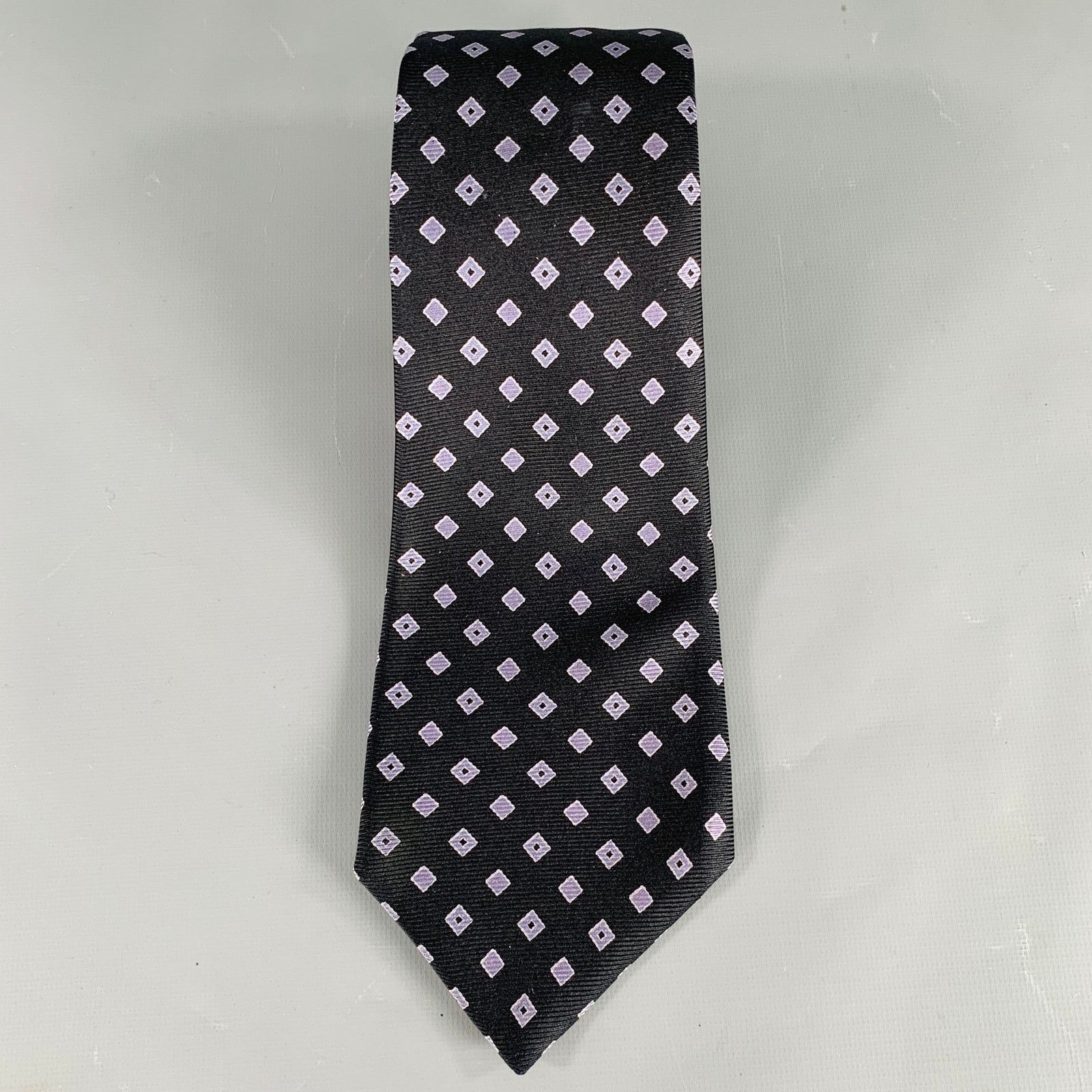 Kiton KITON Black Purple Diamond Silk Tie Size ONE SIZE - 3 Thumbnail