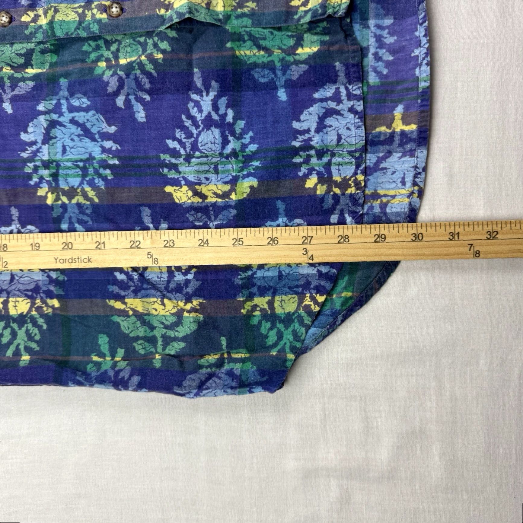Eddie Bauer VINTAGE Eddie Bauer Button-Up Shirt Adult L Blue 90s Tropical Madras Collared Mens Size US L / EU 52-54 / 3 - 5 Thumbnail