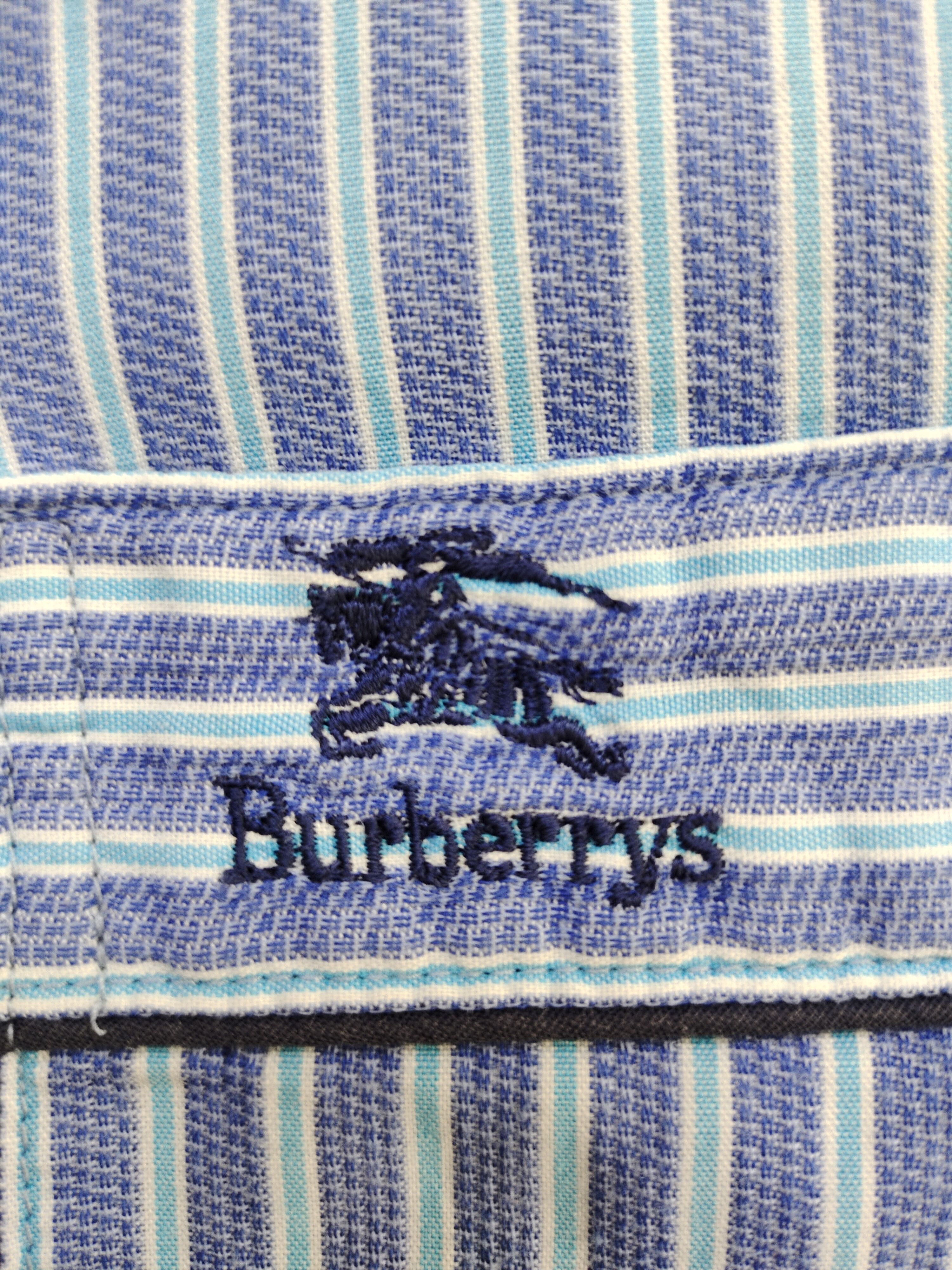Burberry VINTAGE 90s BURBERRYS ICE BLUE CANDY STRIPE PYJAMAS SET M Size US M / EU 48-50 / 2 - 7 Thumbnail