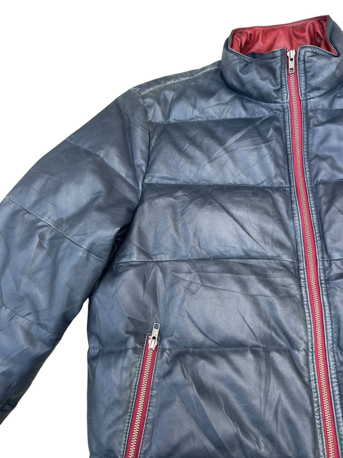 Japanese Brand VTG Nichiwa Wind Armour Patina Sheepskin Leather Down Jacket Size US L / EU 52-54 / 3 - 7 Thumbnail